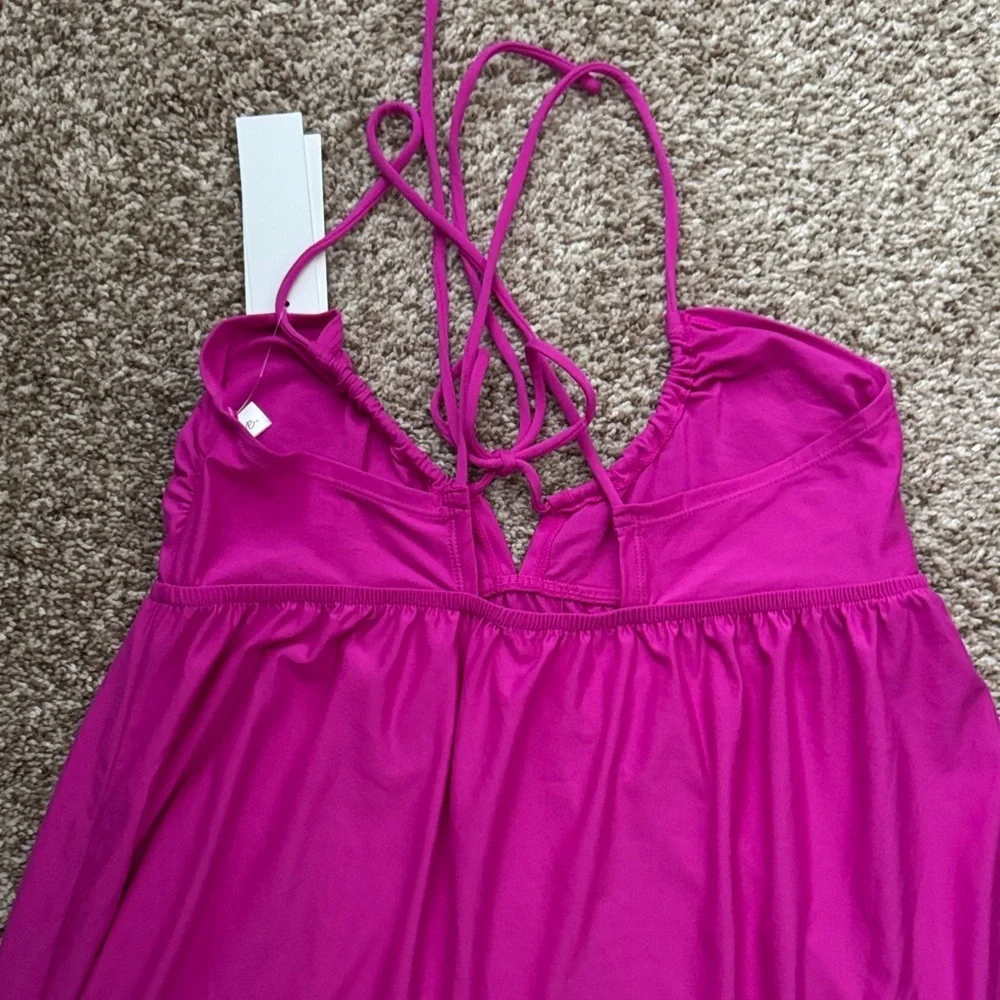 Pink Strappy Swim Coverup / Dress size large 🆕